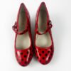 ASTE Red Polka Dot Heels – Low Heel Classic Strap - Image 2