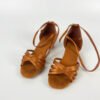 VELORA Bronze Satin Sandals – Mid Heel Dance Style - Image 2